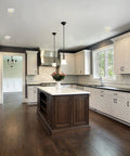 Modern kitchen with Gimbal Recessed LED Lights 4 Inch Pack Of 12 Eyeball Recessed Lighting With Junction Box installed on the ceiling