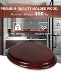Elongated Wood Toilet Seat With Quiet Close For No Sweat Easy Clean Look Quick Release Hinges Dark Walnut Finish Premium Quality