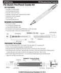 Top Shelf Chrome Woodturning Hardware Kit Pencil And Pen Project Set Three Piece Collection diagram showing PSI sketch pen and pencil combo