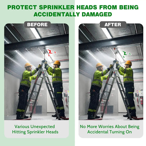 12 Pack Heavy Duty Fire Sprinkler Head Cage Guards Shield Semi Recessed Residential Heads preventing damage during maintenance.