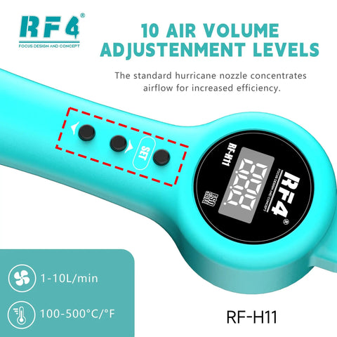 Intelligent Hot Air Soldering Gun With Sleep Base And LCD Temperature Display, 10 Level Wind Adjustment close-up