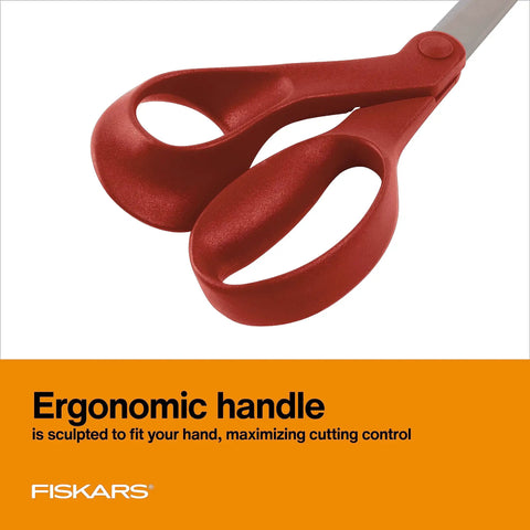 Left Handed Craft Scissors With Precision Ground Stainless Steel Blades For Fabric Paper Denim And More Ergonomic Comfort Grip 8 Inch Red Handle All Purpose Cutting Tool For Arts And Crafts That Cuts Like A Boss