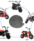 Beefy 35 Chain With Mini Bike Chain Tensioner 140 Links for Coleman CT100U CC100X Baja Doodle Bug DB30 Motovox MBX10 MM-B80