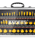 Pro DIY Woodworking Router Bit Set With Quarter Inch Shank 35 Piece Set For Edge Routing And Joinery Built To Last Displayed In Case