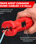 Versatile 8-in-1 Multifunction Wire Stripper Cable Tool For Stripping And Cleaning Coaxial EDR LAN DSL Power Cables easily handles 3-12mm cables