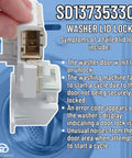 Washer Lid Lock Door Latch Switch Replacement Part Replaces 4245274 PS11703540 AP5962162 next to washing machine drum.