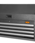 42 Inch Premium Tool Chest With Heavy Duty 21 Gauge Powder Coated Steel Construction, Four Lockable 100 Pound Soft Close Drawers