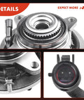Close-up of two front wheel bearing and hub assembly with ABS for Ford F 150 F150 2009 2010 4WD only 6 lug, detailed view.