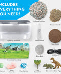 Light Up Dino Terrarium Kit For Kids Lets Them Grow Real Plants And Gemstones To Build A Prehistoric Habitat With Backdrop components