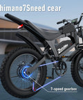 Fat Tire Electric Bike For Adults With 48V 20Ah Battery, Dual 1500/3000W Brushless Motor, Shimano 7-speed gear display