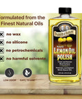 Lemon Oil Polish For Furniture And Wood Clean And Restore Finish Natural Lemon Scent Protects From Drying And Cracking 16 Oz bottle