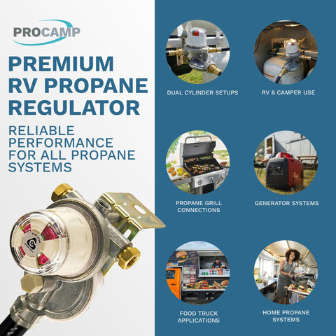 Auto Changeover RV Propane Regulator With Dual Cylinder System 160000 BTU Capacity Adjustable Pressure Corrosion Resistant