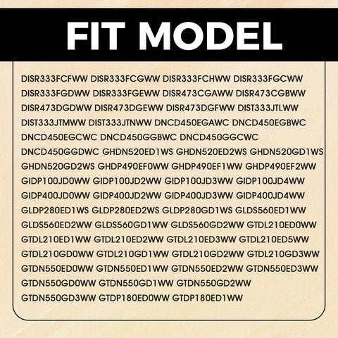 Fit model chart for Top Notch Dryer Drum Bearing Slide Glide Kit Replacement For GE Kenmore Hotpoint Sears RCA