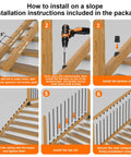 How to install 30 Pack 32 Inch Black Aluminum Deck Balusters Heavy Duty Railing Spindles For Porch on sloped stairs.
