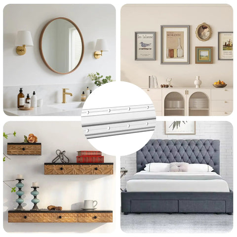 Heavy Duty 12 Inch French Cleat Hanging Kit With Aluminum Z Clips Brackets For Mirrors Frames Headboards Shelves Wall Hanger Includes Hardware And Supports Up To 90 Lbs No Fuss Install for mirror, frames, shelves, and headboard