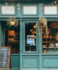 Open Closed Sign With Will Return Clock Double Sided For Shops Salons Offices And Receptions Featuring Hanging Chain And Movable Clock