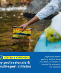 Person holding Ultralight Watertight Medical Kit.9 For Up To 4 People And 4 Days in water, showcasing waterproof design.