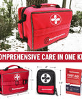 Surviveware red 238-piece comprehensive survival first aid kit in travel pouch