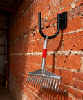 E Track J Hooks Heavy Duty Hanging Hooks For Trailers Built Tough Permanent Steel J Fasteners with rake mounted on brick wall