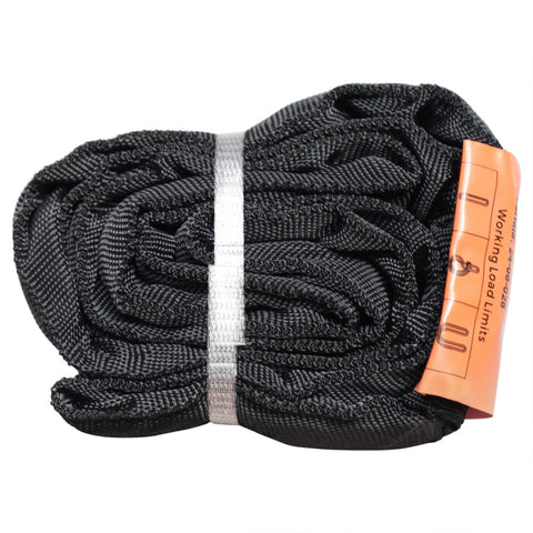 Black Endless 4 Ft Round Sling Built Tough Heavy Duty Polyester Lifting Sling For Rigging And Hoisting With 5300 Lb Vertical Capacity