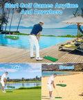Floating Golf Green For Pool And Lake With Dual Cup Design Chipping Mat Ball Retriever And Anti Drift Ropes Stable EVA Base