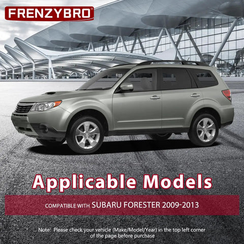 Solid Front Control Arms Kit For Subaru Forester 2009-2013 With Sway Bar Links And Tie Rod Ends To Make Your Ride Handle Like A Dream. Subaru Forester SUV side view, compatible model 2009-2013.