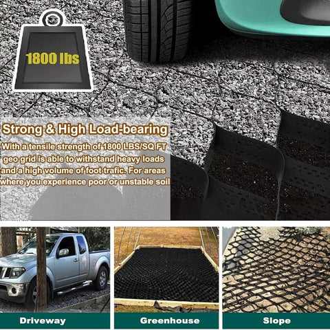 Permeable Gravel Ground Grid Driveway Stabilization System Paver For Lawn And Landscape with 1800 lbs load capacity