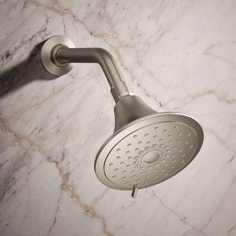 Forté Three-Function Showerhead With Full Coverage, Pulsating Massage And Silk Spray, 1.75 GPM Flow, Vibrant Brushed Nickel Finish