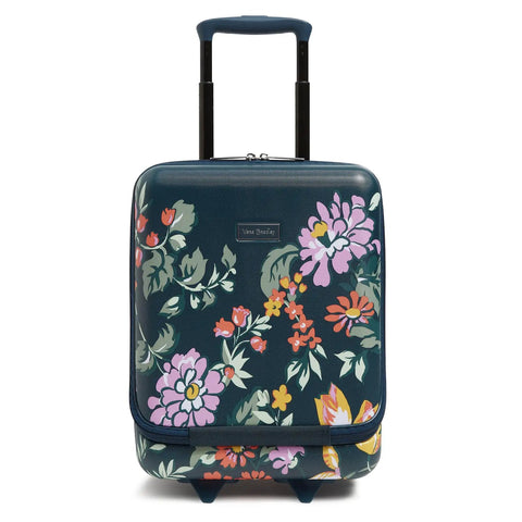 Underseat Carry On Rolling Luggage With USB Charging Port And Durable Hard Shell Protection Fresh Cut Floral Green Finish