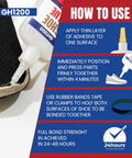 Heavy Duty Shoe Glue Crystal Clear Fast Dry Bond For Sneakers Boots Heels Crocs And More Strong Flexible Repairs guide.