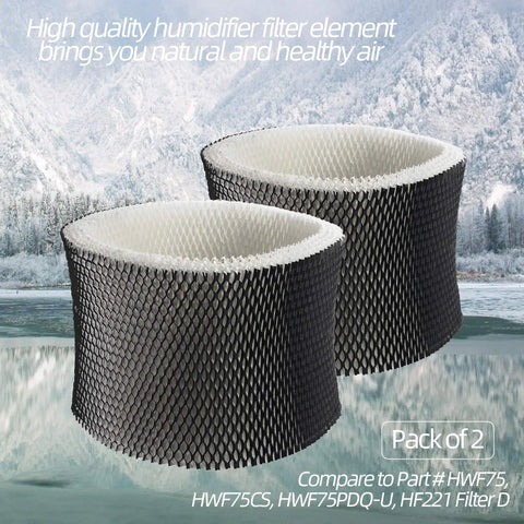 2 Pack Humidifier Filter Replacement Set For Sunbeam And Honeywell Units That Knocks Mineral Buildup From Hard Water Stops White Dust And Clogs Easy Fit Compatible With HWF75 HWF75CS HWF75PDQU HF221D