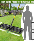 Heavy Duty Lawn Leveling Rake With 5 Ft Adjustable Handle 30 x 10 inch Levelawn Tool for Yard And Garden Stainless Steel Leveler