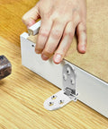 Six Piece Zinc Alloy Folding Flip Hinges Set For DIY Cabinets And Flip Up Desks, hand adjusting hinge on wooden desk