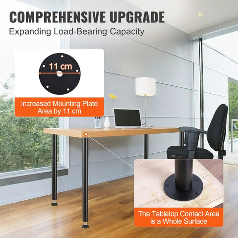 28 Inch Adjustable Desk Legs Heavy Duty Steel Table Support Set Of 4 Boss Desk Upgrade 1200 Lb Load Capacity with extra mounting plate.