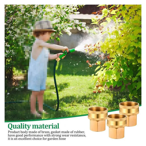 Garden Hose Swivel Adapter Brass 3/4 Inch GHT To 1/2 Inch NPT Fitting Quick Connect Double Female Connector Easy Install Pack Of 20 Heavy Duty Outdoor Use Durable Leak Free Seal Universal Fit Corrosion Resistant Ideal For Lawn Care And Garden Projects, brass hose adapter used in garden watering