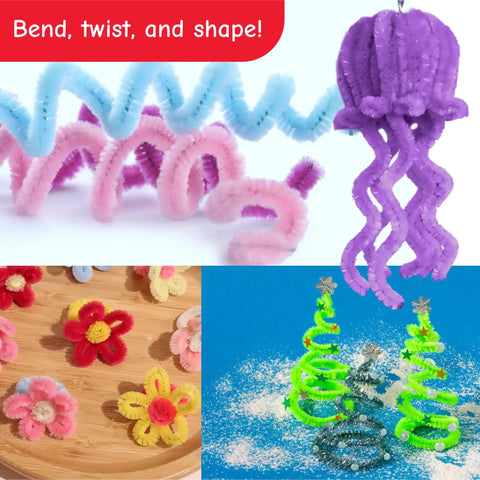 Bulk Pipe Cleaners 1000 Count For Crafts And Classroom Projects Soft Bendable Chenille Stems In Multicolor Assorted 4 Mm By 12 Inch