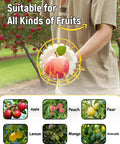 Adjustable 9 Foot Fruit Picker With Basket And Cushioned Landing Pad Long Handle Mango Grabber For Harvesting Apple Pear Orange Lemon Mango Avocado Peach Citrus Grapefruit Easy One Hand Use And Large Capacity, picking apple