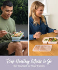 Individuals using 60-Piece Meal Prep Kit With Reusable PFAS-Free BPA-Free Containers, Microwave, Freezer, And Dishwasher Safe Trays for meals