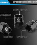 Low Profile Nano Impact Socket Set For 3/8 Inch Drive Metric Tools 6mm Through 19mm Cr-Mo Steel 6 Point Stubby Sockets displayed