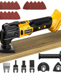 Cordless Oscillating Multi Tool 20V Brushless Power Tool For Wood Metal And Drywall Cutting 6 Speed Levels set on wood surface