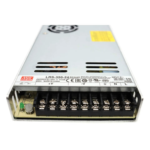 High-Performance 350W 24V AC DC Power Supply With Single Output 14.6A Adjustable 21.6-28.8V Built-In Fan Overload and Short-Circuit Protection 115VAC US and CA Input Non-PFC Economical SMPS for Industrial Use