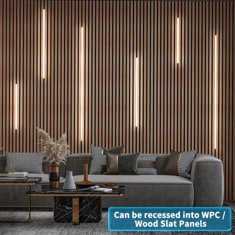 LED Recessed Lighting Kit For Wood Slat Walls And Cabinets Six Self Adhesive Light Bars