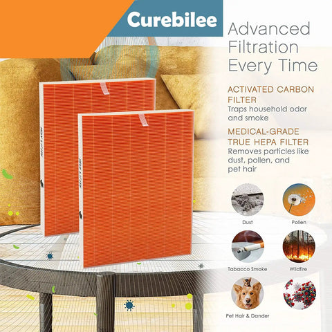 Replacement Filter I For C555 Air Cleaner Purifier H13 True HEPA Filter 99 Point 97 Percent Particle Removal At 0 Point 3 Microns
