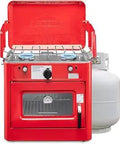 Portable Propane Camping Stove And Oven Combo With Carry Bag For Real On The Go Auto Ignition 2 Burner Cooktop And Built In Oven