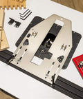 Pro Grade Box Joint Jig For Router Tables With Aluminum Indexing Keys And Smooth Bearing Glide System includes accessories
