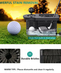 Heavy Duty Golf Cart Ball Washer And Club Head Cleaner Kit Rear Mount with durable bristles, rinse bucket, and drain plug.