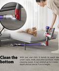 Person using Low Reach Adapter For Dyson V15 V11 V10 V8 V7 Cordless Vacuum Cleaner With Bonus Trigger Lock under a sofa