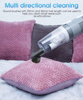 Vacuum Attachments Kit with round dust brush cleaning sofa pillow, featuring 1.25 inch hose fitting 25mm and 36mm, for small areas.
