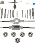 40 Piece High Speed Steel Tap And Die Set With Round Dies Includes Four Through One Half NC And NF Rethreads And Cuts New Threads