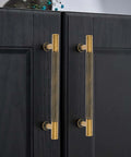 Matte Coffee Bronze Solid Brass Cabinet Handles 3 Inch Centers Kitchen Drawer Pulls on dark cupboard doors
